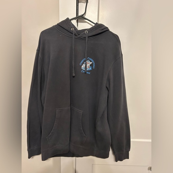 District Charcoal Hoodie with Blue Graphic - Picture 2 of 7